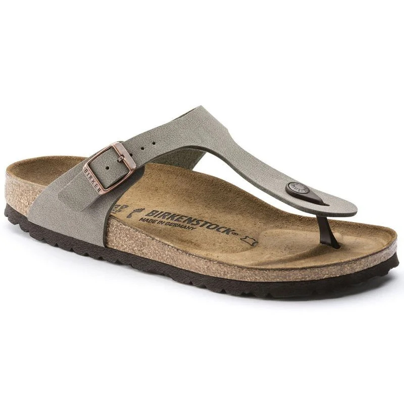 Grey-beige dámské žabky Birkenstock Gizeh Birko-Flor Nubuck Stone regular width (43391) dámské 46