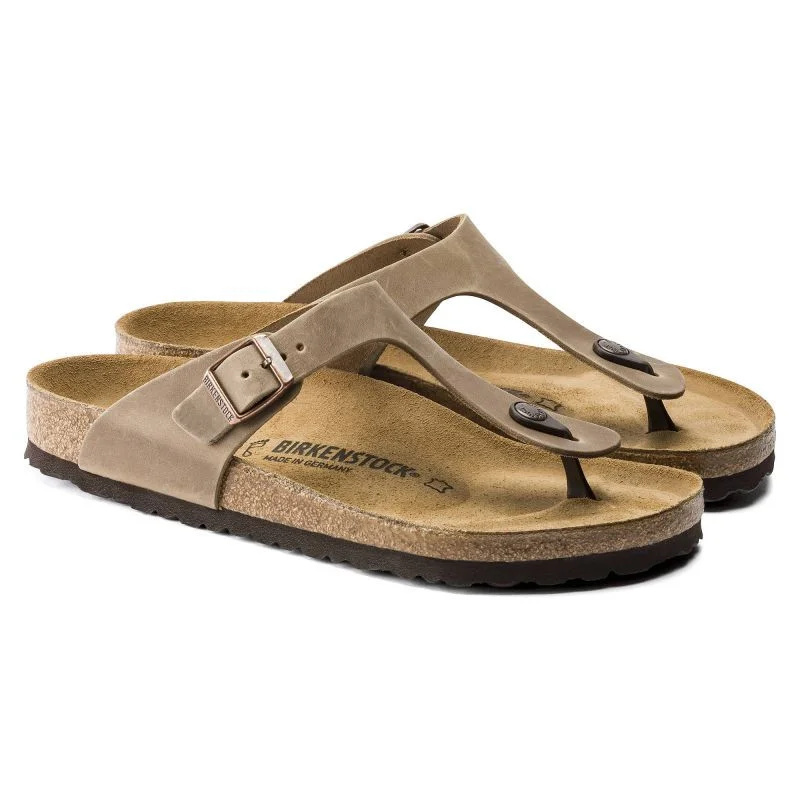 Dámské žabky Birkenstock Gizeh Oiled Leather Tabacco Brown Regular Wide (0943811) 44