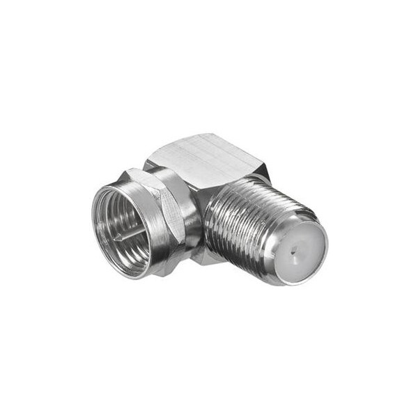 PremiumCord Adaptér  F male - F female, 90° zahnutý Stříbrná