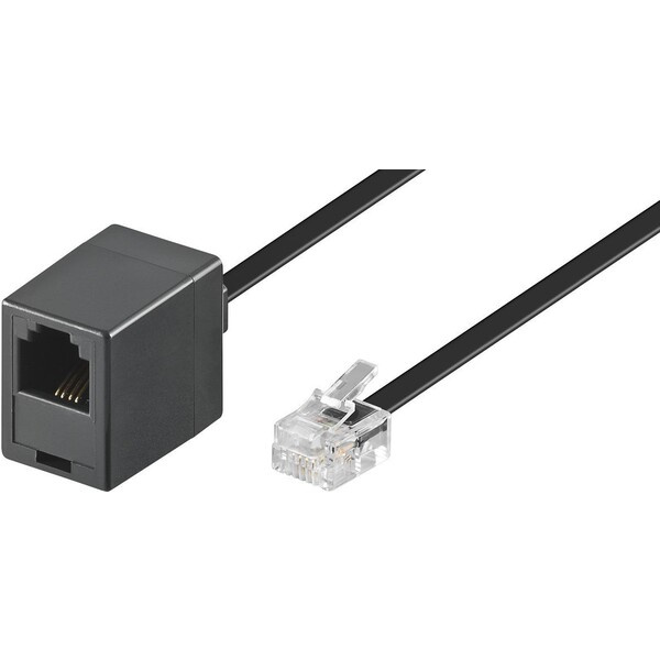 PremiumCord RJ11/RJ11 prodlužovací telefonní kabel 3m černý