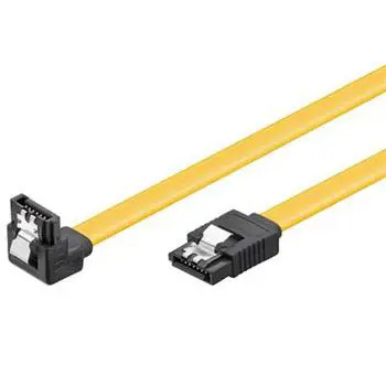 PremiumCord kfsa-15-05 Kabel SATA 3.0 datový 50cm lomený 90°, kovové západky Černá