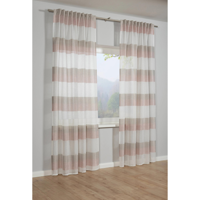 Bennetti Závěs se skrytými poutky, Etamin, starorůžový, 245 x 140 cm