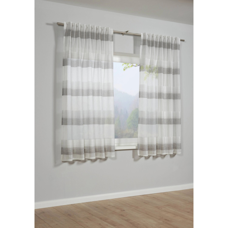 Bennetti Závěs se skrytými poutky, Etamin, šedý, 175 x 140 cm