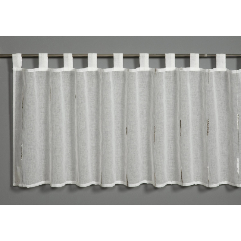 Bennetti Vitrážová záclona s poutky, pruhy, stříbrnošedá 140 x 45 cm