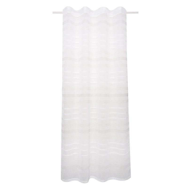 Sehlbach Závěs se skrytými poutky, tkané pruhy, bílý, 245 x 135 cm