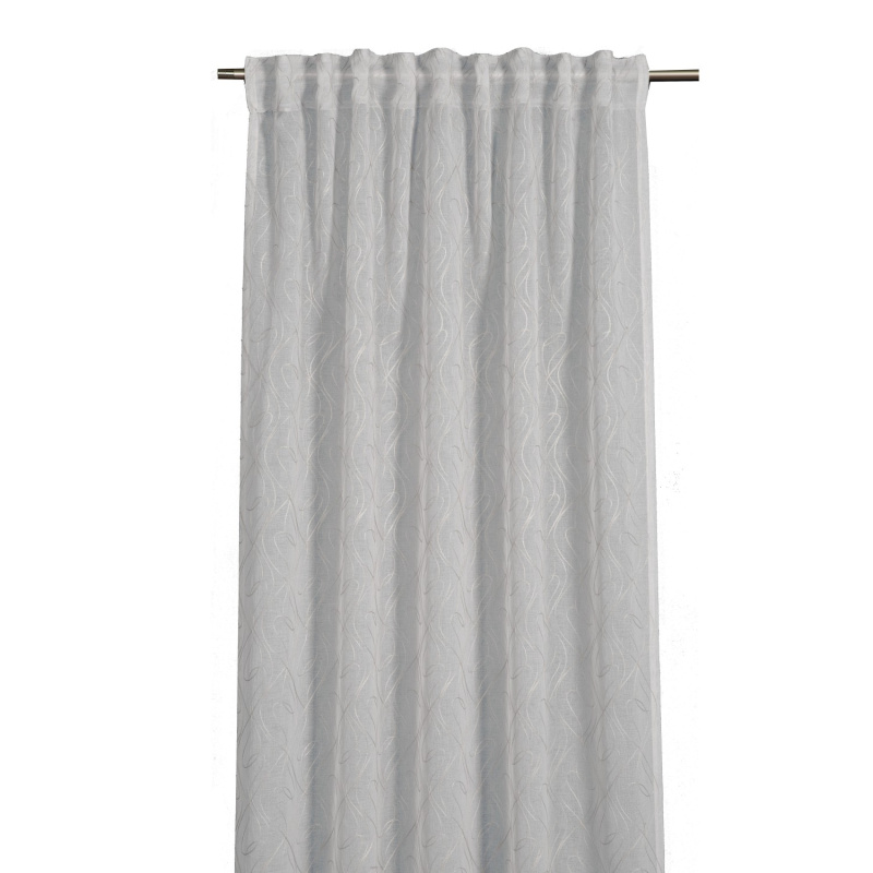 Sehlbach Závěs se skrytými poutky, ornamenty, bílý, 245 x 135 cm