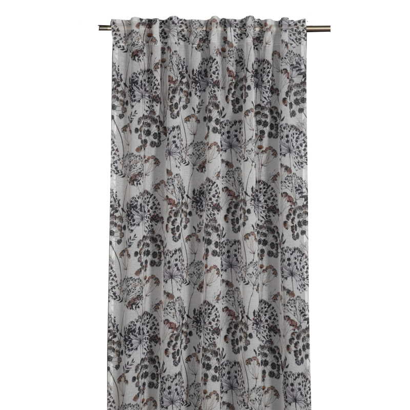 Sehlbach Závěs se skrytými poutky, botanický potisk, 245 x 135 cm