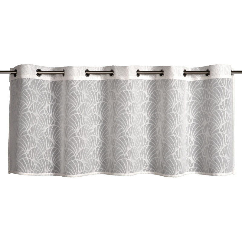 Sehlbach Vitrážová záclona s otvory, mušle, bílá, 135 x 45 cm