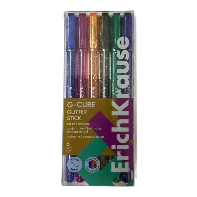 Gelové pero Erich Krause sada (6ks) třpytivé