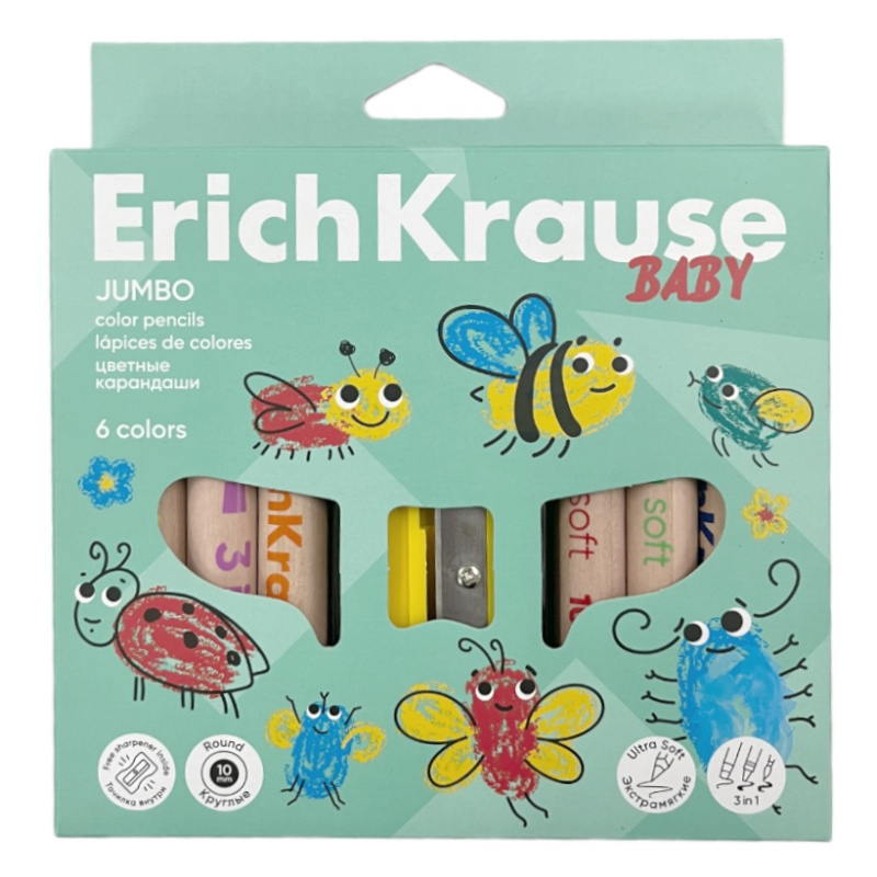 Pastelky kulaté Erich Krause sada (6ks) Baby jumbo