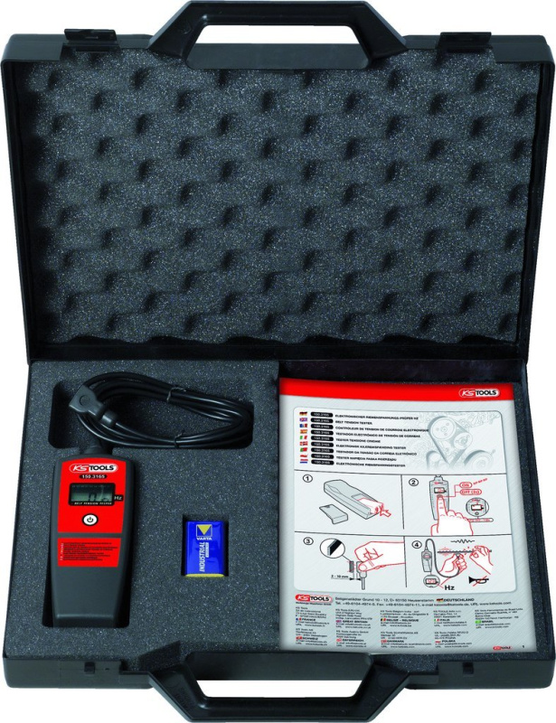 Elektronická zkoušečka napnutí řemene- akustická KS TOOLS