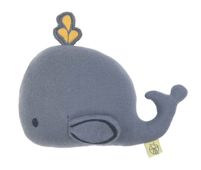 Lässig Knitted Toy with Rattle/Crackle Little Water whale