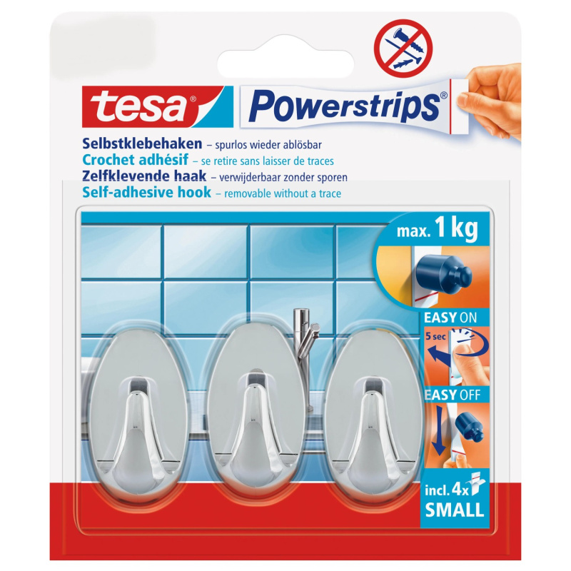 Tesa Powerstrips háček chrom 575430001220 57543-00012-20