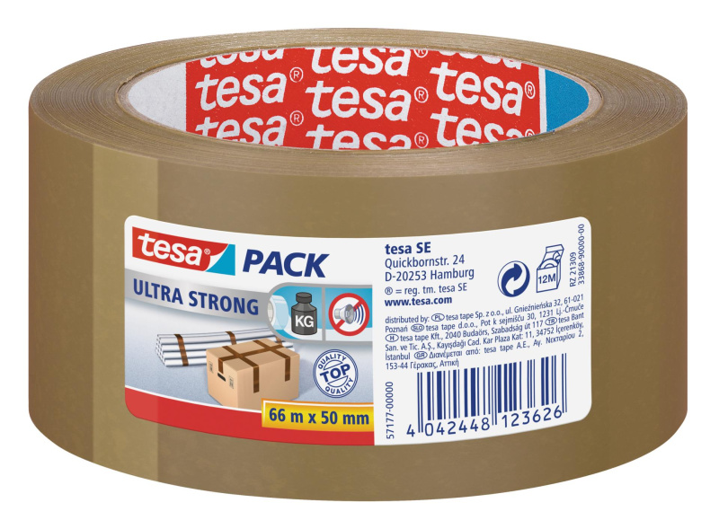 Tesa Ultra Strong - lepicí páska - 50 mm x 66 m, hnědá