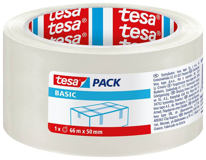 Balicí páska Tesa  Basic  - 50 mm x 66 m, čirá