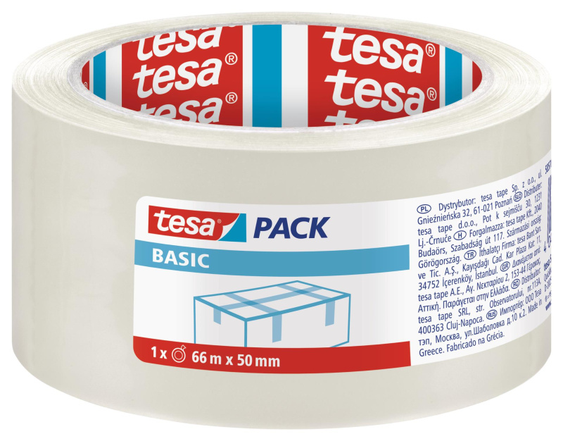 Balicí páska Tesa  Basic  - 50 mm x 66 m, čirá