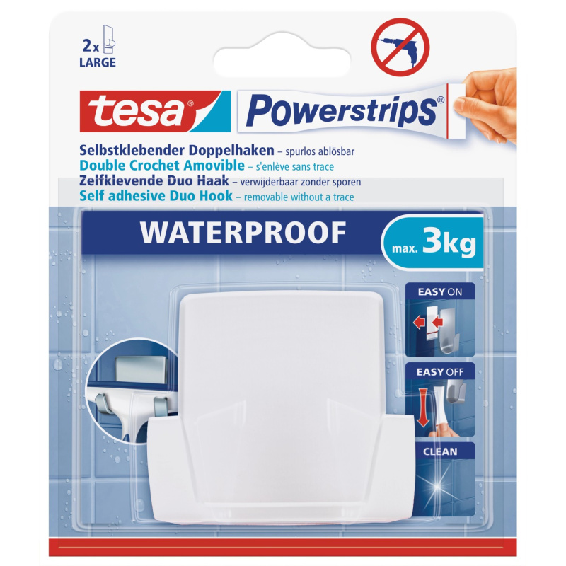 tesa Samolepicí dvojháček Powerstrips bílá, 6 x 3,22 x 6,67 cm