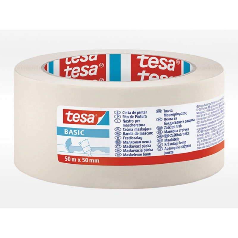tesa Maskovací páska Basic, 50 m x 50 mm