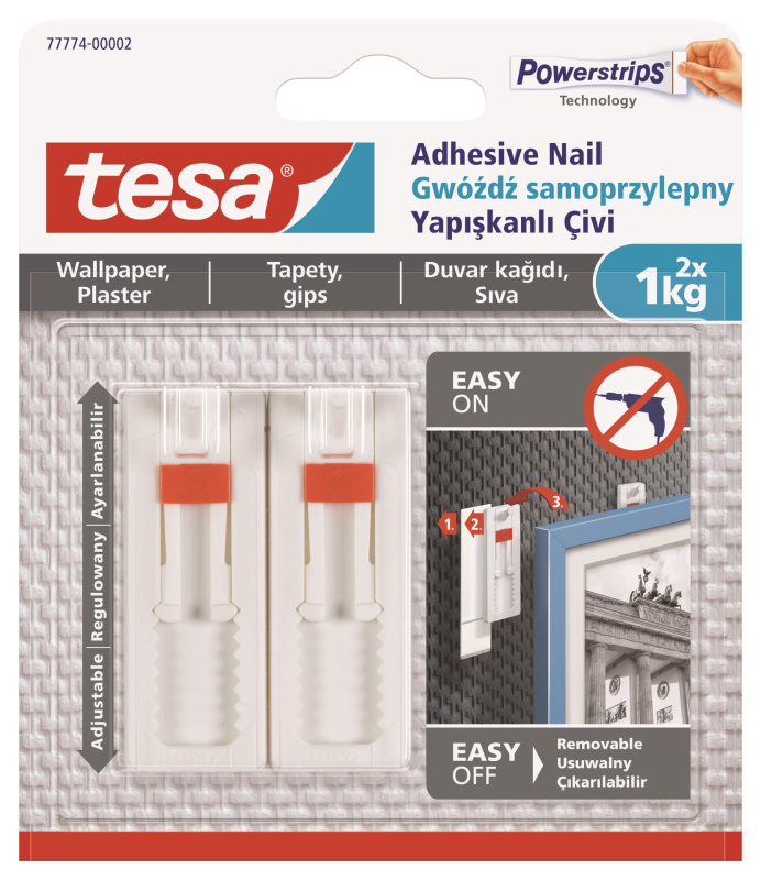 Tesa - nalepovací hřebík - 2 kusy
