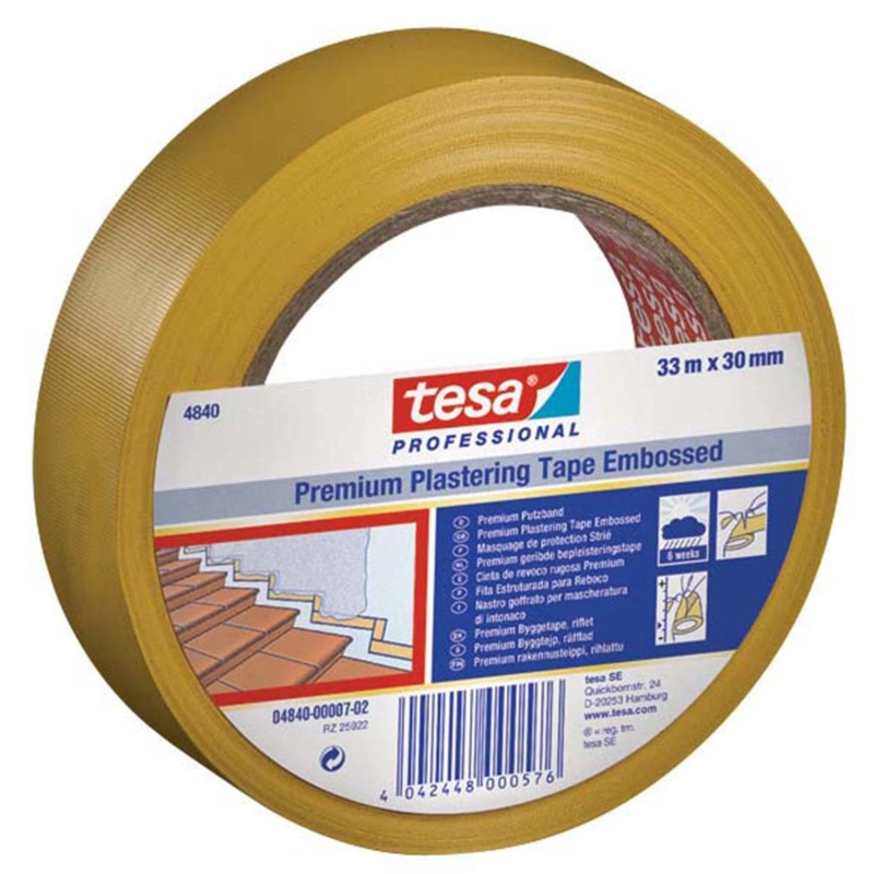 tesa Omítací páska Professional sPVC Plastering Tape Embossed, žlutá, 33m x 30mm