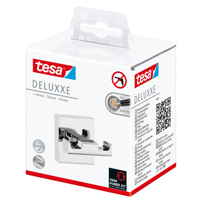 tesa Dvojitý háček Deluxxe chrom