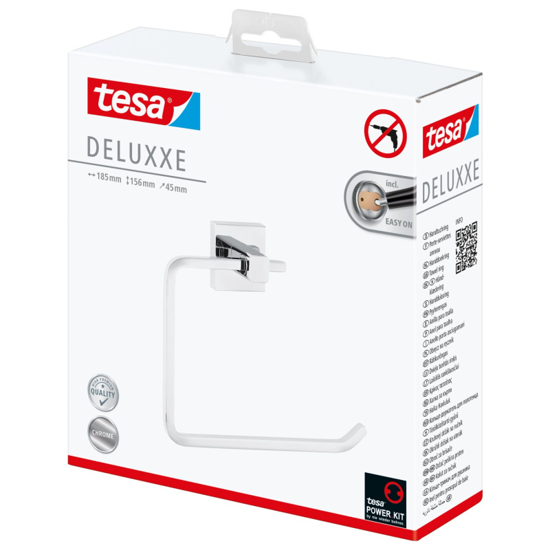 tesa Kruh na ručník Deluxxe chrom