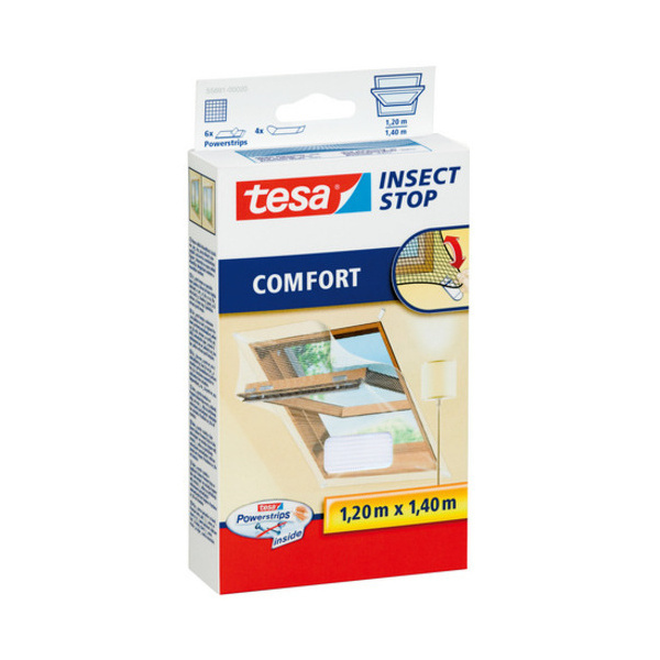 Tesa® Insect Stop Síť proti hmyzu COMFORT do střešních a výklopných oken – 1,2 × 1,4 m, 55881-00020-00