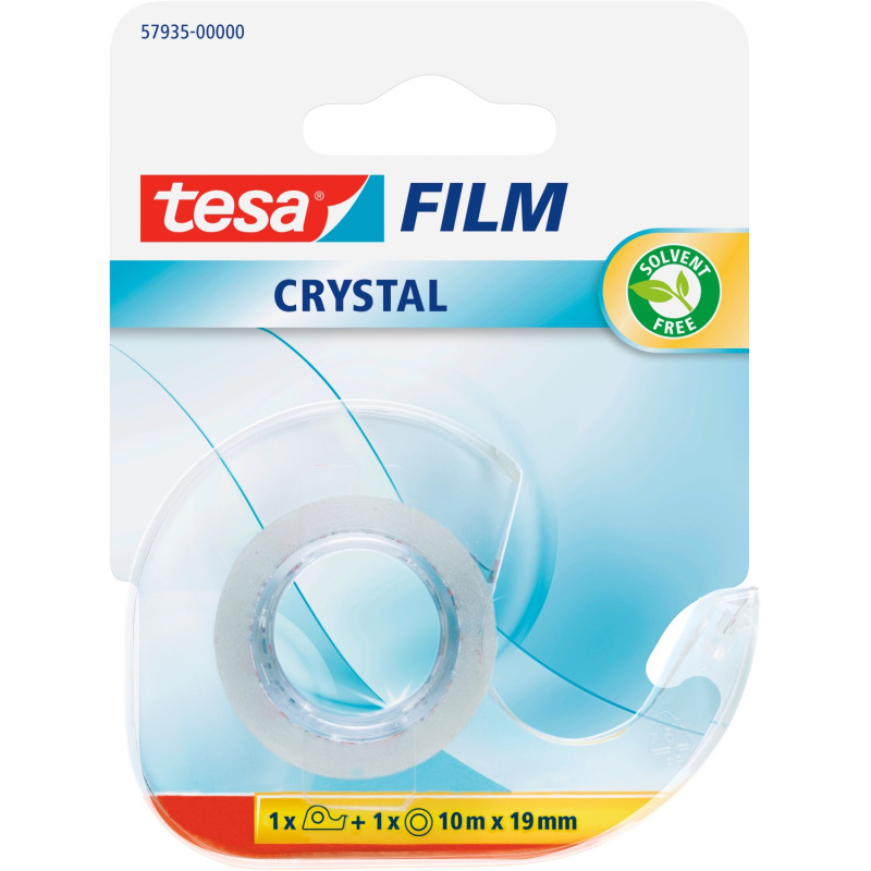 tesa Kancelářská lepicí páska tesafilm CRYSTAL s odvíječem, 10 m x 19 mm