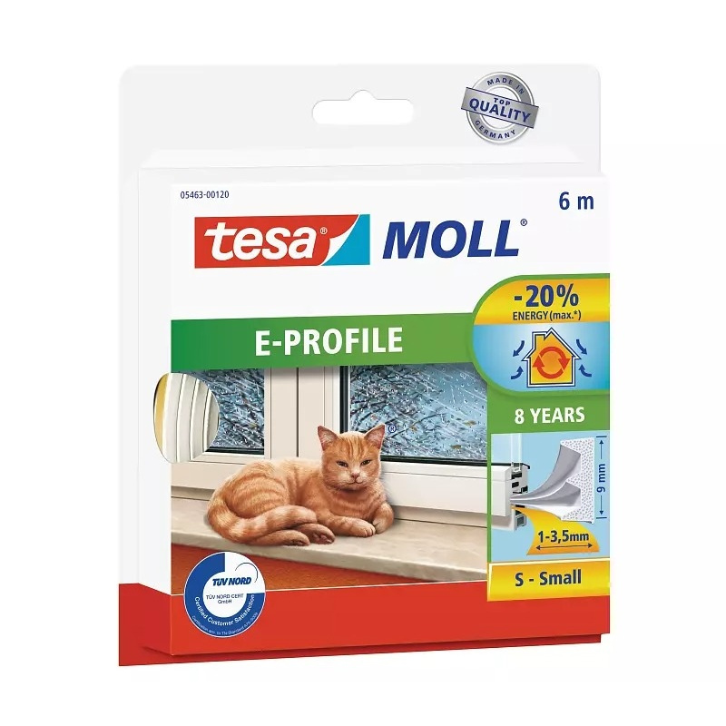 Tesamoll® - Gumové těsnění E profil - bílá