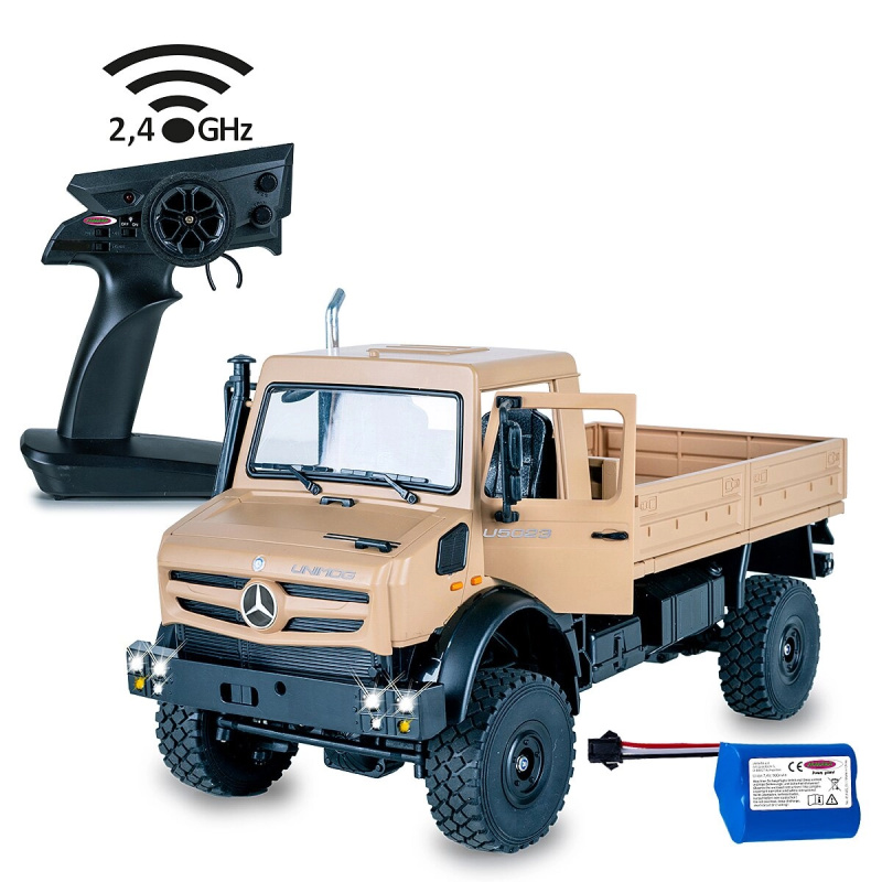 RC terénní auto Mercedes-Benz Unimog U5023 1:14 béžové