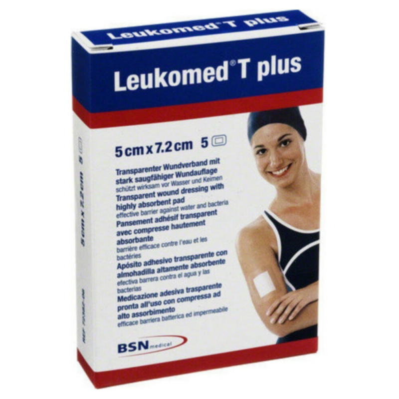 LEUKOMED T Plus 5 cm x 7,2 cm 5 kusů