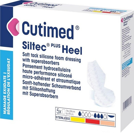 Cutimed Siltec Heel Plus nead.pěn.kr.16x24cm 5ks