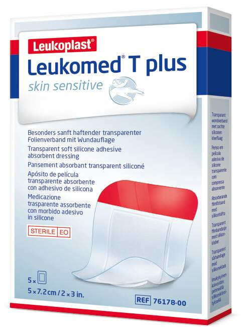 Leukoplast Leukomed T plus skin sensitive 5x7,2 cm absorpční krytí 5 ks