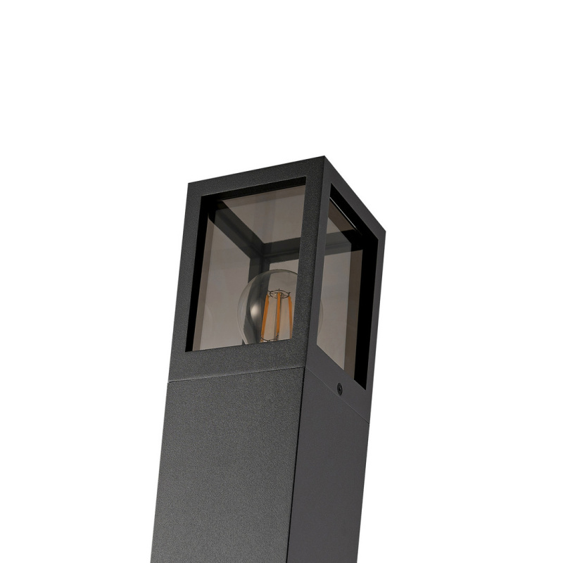 DEKOLIGHT Venkovní sloupek Facado hranatý, 100 cm, 1xE27, 20W, IP65 Barva: Černá - tónovaná