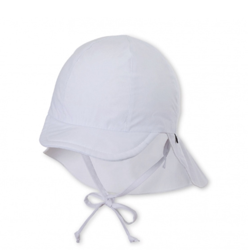 Dětský UV klobouk s plachetkou plátno UV 50+ barva bílá STERNTALER Velikost: 43cm