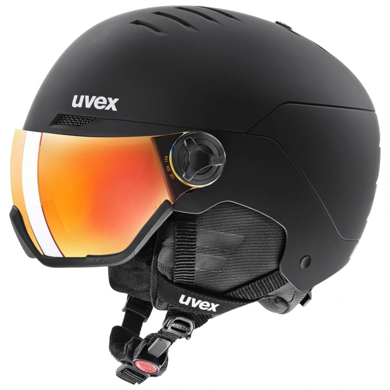 Uvex Wanted Visor, lyžařská helma s hledím, černá