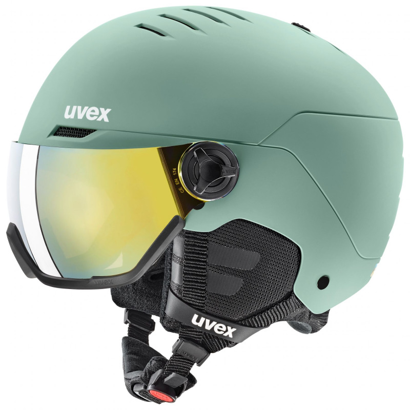 Uvex Wanted Visor, lyžařská helma s hledím, světle zelená