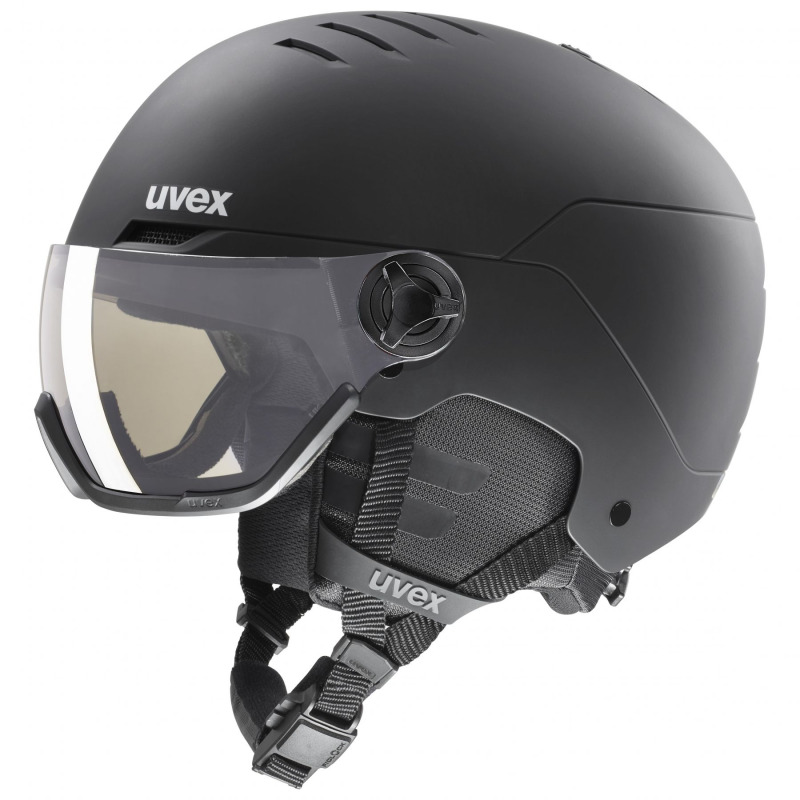 Uvex Wanted Visor Pro V, lyžařská helma s hledím, černá