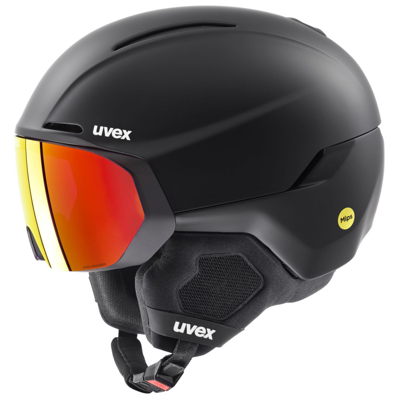 Uvex Horizon CV MIPS Visor, lyžařská helma s brýlovým štítem, černá