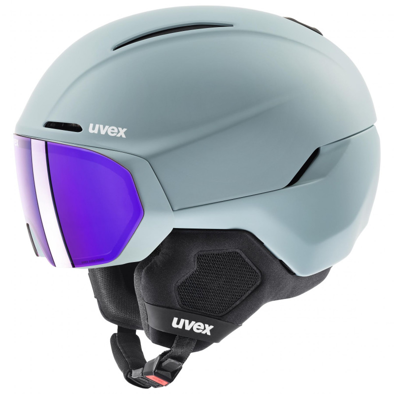 Uvex Horizon CV Visor, lyžařská helma s štítem, modrá/zelená