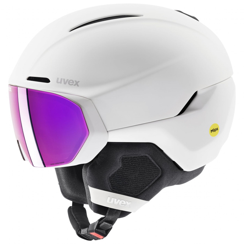 Uvex Horizon CV MIPS Visor, lyžařská helma se štítem, bílá