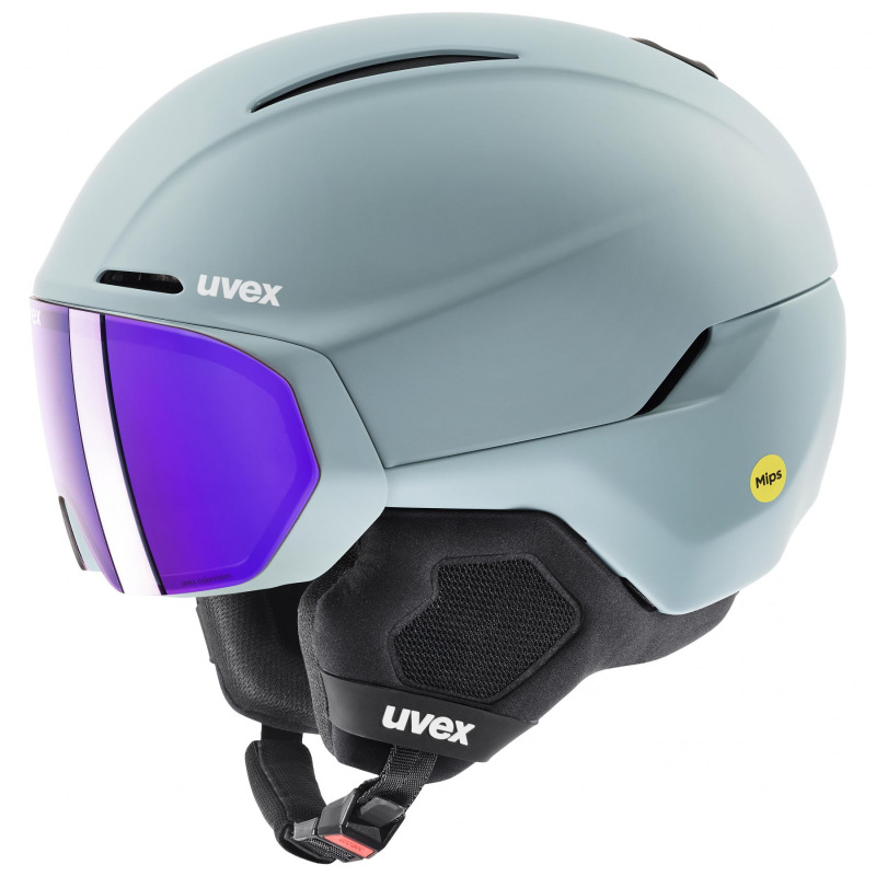 Uvex Horizon CV MIPS Visor, lyžařská helma s štítem, modrá