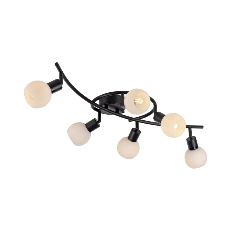 JUST LIGHT LED stropní svítidlo LOKI černé E14 5 W 430lm 3000K 87x42x12-20cm