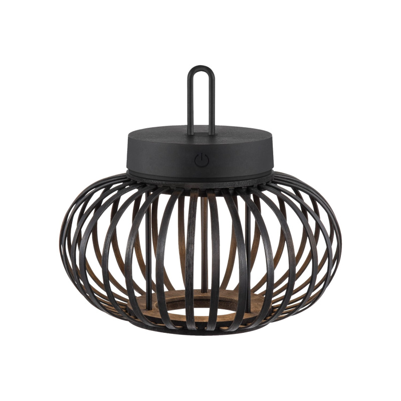 Just Light. Nabíjecí závěsné/stolní LED svítidlo Akuba IP44 černá pr. 25 x 22 cm