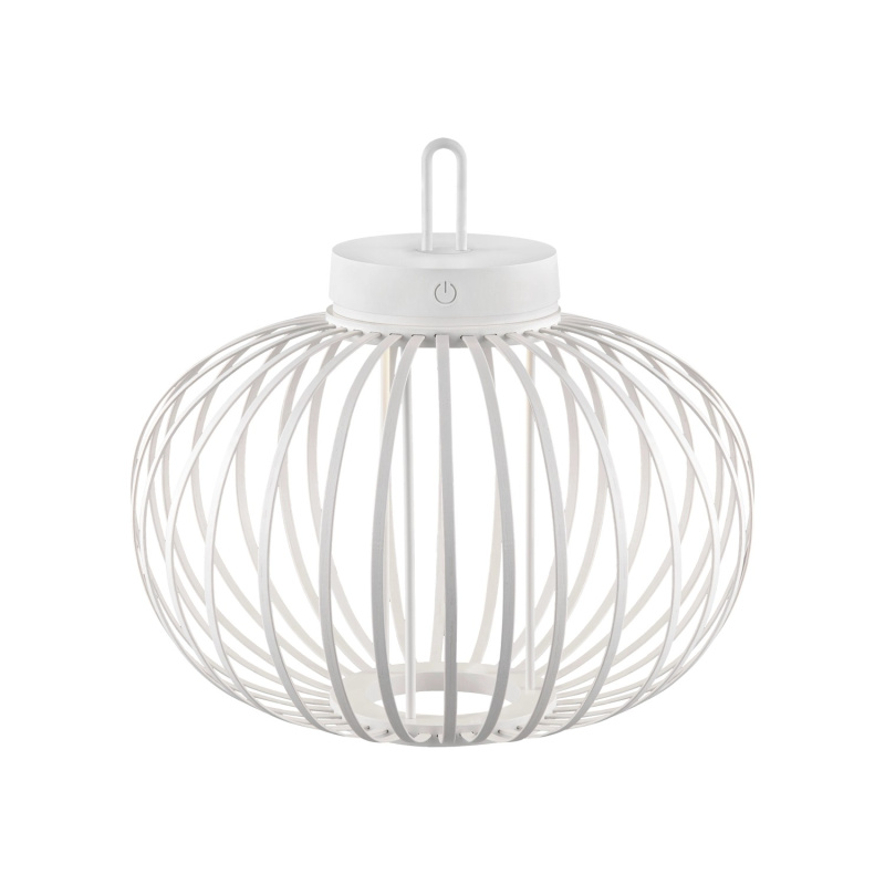 Just Light. Nabíjecí závěsné/stolní LED svítidlo Akuba IP44 bílá pr. 36 x 33 cm