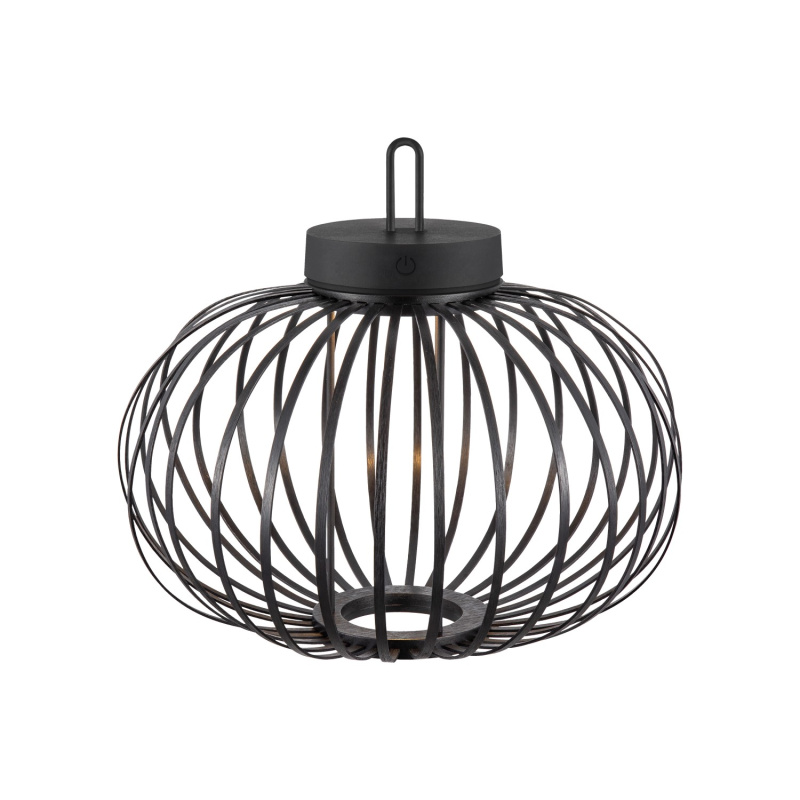 Just Light. Nabíjecí závěsné/stolní LED svítidlo Akuba IP44 černá pr. 36 x 33 cm