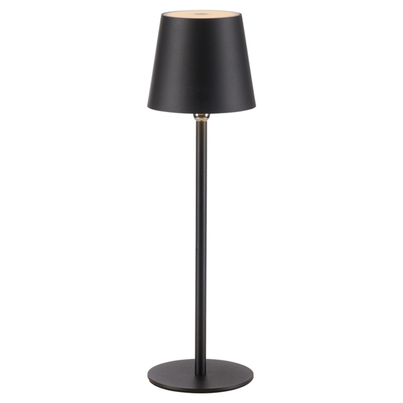 Just Light Nabíjecí stolní LED lampa Boteria, 2,5W, IP54, černá, pr. 11 x 37 cm