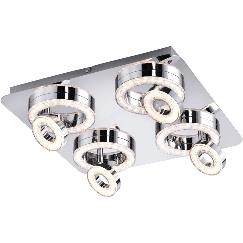 Just Light. Stropní LED svítidlo Tim, 3000 K, chrom, 13 x 40 x 40 cm