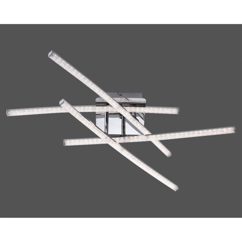 Just Light. Stropní LED svítidlo Simon, 20W, chrom, 13,5 x 69 x 69 cm