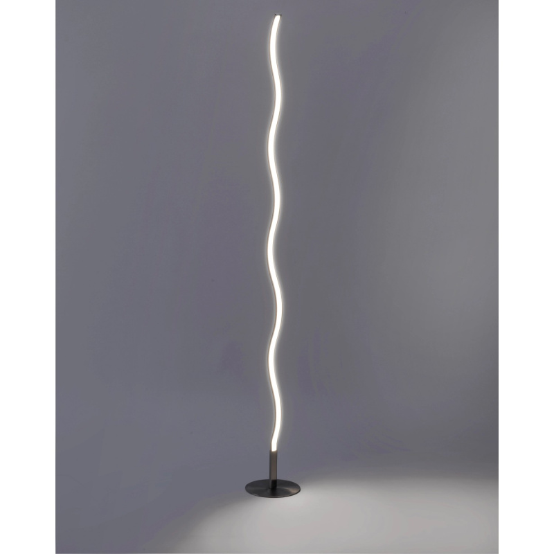 Just Light. Stojací LED lampa Wave, 10W, 1050lm, 3000K, ocelová, pr. 14 x 120 cm